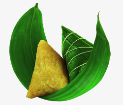 清新绿色新鲜粽子素材