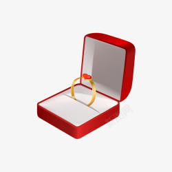 红色盒子中的戒指矢量图素材