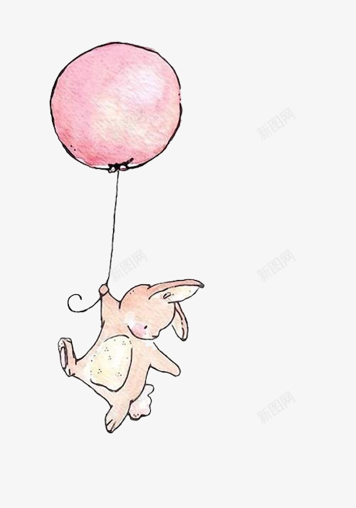 兔子气球png免抠素材_88icon https://88icon.com 兔子简笔画 卡通 可爱 手绘 粉色 飞起来的气球