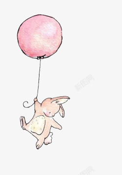 小孩气球简笔画兔子气球高清图片