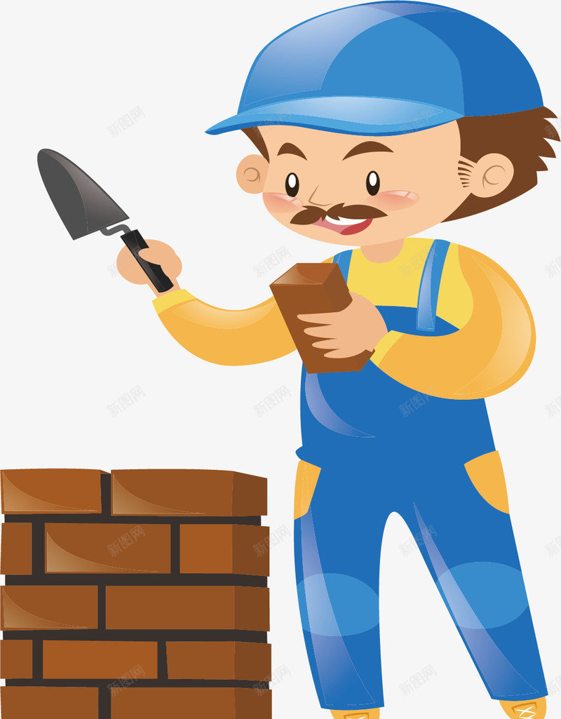 房屋建造师png免抠素材_88icon https://88icon.com 全民造家季 矢量素材 砌墙