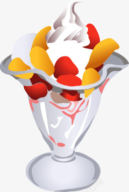 韩国饮品夏日甜品酸奶冰淇淋图矢量图图标图标
