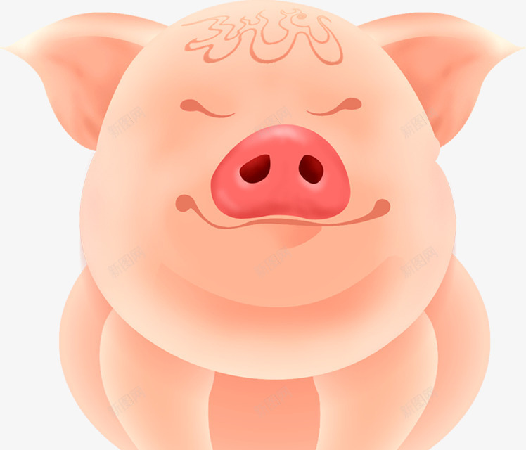 胖胖的白猪猪年png免抠素材_88icon https://88icon.com 可爱的猪 猪八戒 猪年大吉 胖胖的白猪