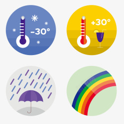 下雨彩虹天气预报矢量图高清图片