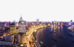 上海夜景俯视图素材