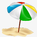 海滩遮阳伞海滩日光浴遮阳伞图标图标