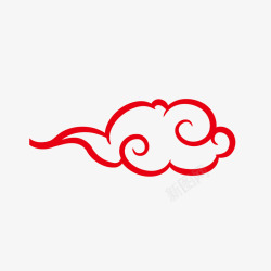 象征红色筋斗云云纹吉祥图案高清图片