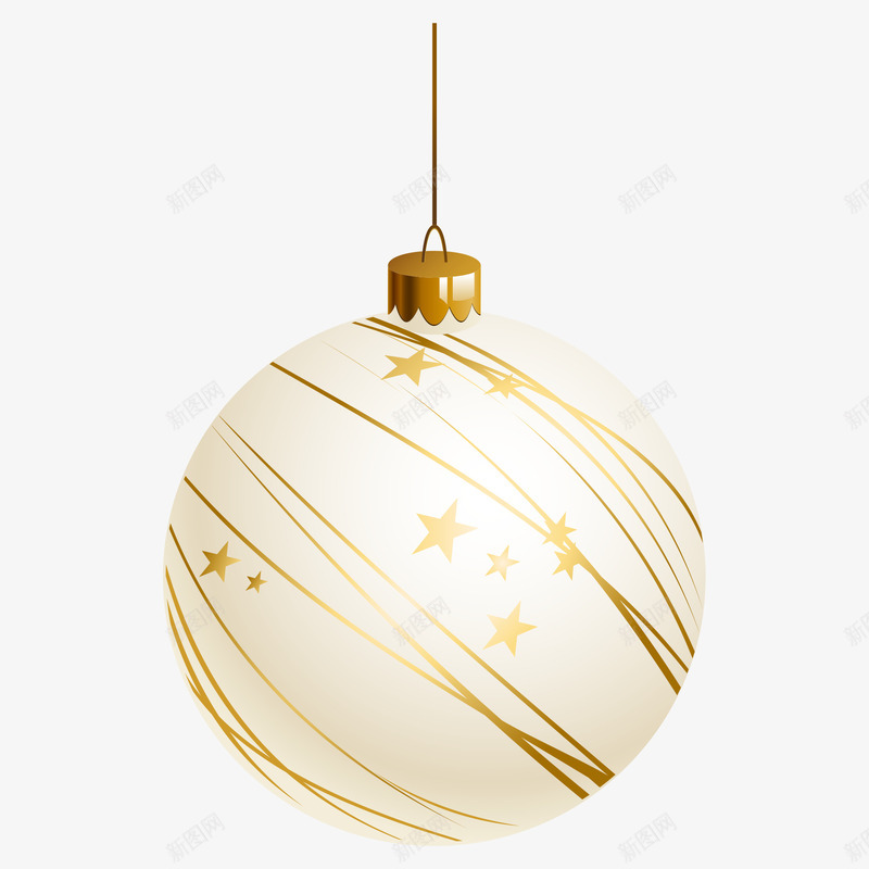 金丝星星白色水晶球png免抠素材_88icon https://88icon.com 卡通 圣诞素材 圣诞节 星星 水晶球 白色 金丝