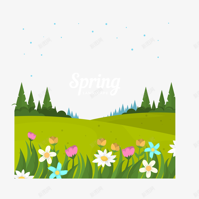 四月春季风景案png免抠素材_88icon https://88icon.com 卡通 四月 手绘 春季 树木 植物 绿色 自然 草地 装饰 野花 风景