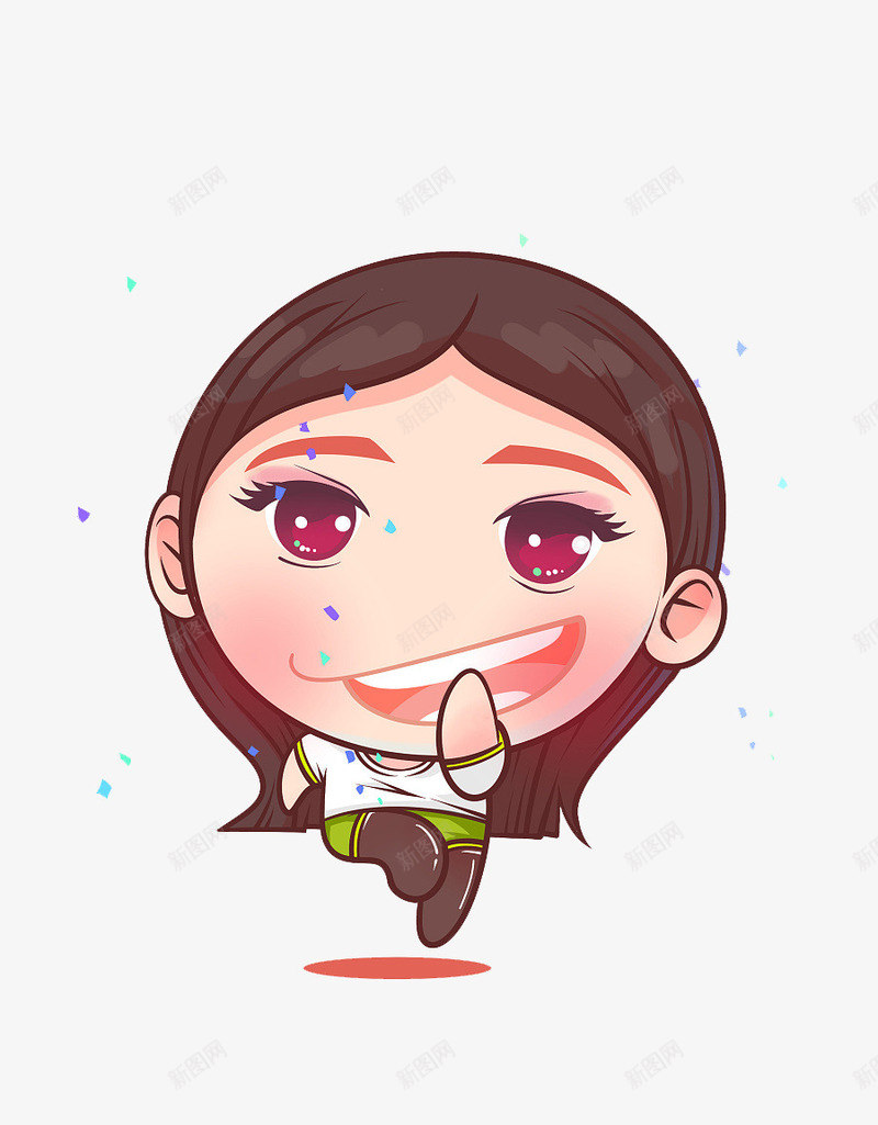 奔跑的美少女png免抠素材_88icon https://88icon.com 卡通手绘 奔跑 奔跑的卡通人 女孩 微笑 运动 黑色长发