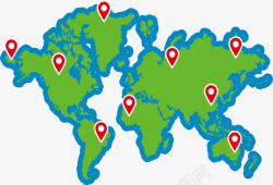 公司发展素材绿色世界地图高清图片