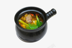黑色瓦罐砂锅新鲜土鸡汤素材