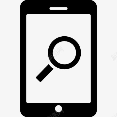 目标搜索放大镜在智能手机图标图标