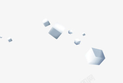 漂浮立方体几何小方块高清图片