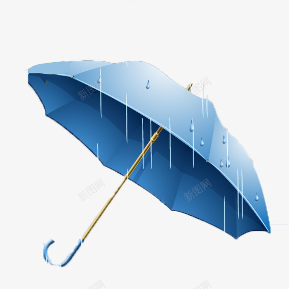 雨中雨伞插画矢量图eps免抠素材_88icon https://88icon.com 免费png图片 免费矢量素材 蓝色 雨伞 雨滴 矢量图