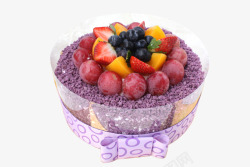 紫色奶油清新莓语奶油蛋糕高清图片