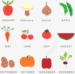 12款四季蔬菜水果素材