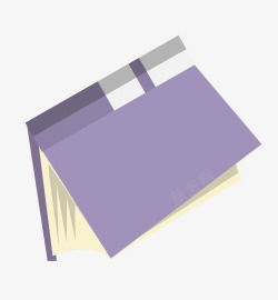 紫色本子紫色翻开的书本高清图片