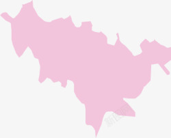 创意手绘合成粉红色的吉林地图素材