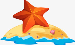世界海洋日沙滩上的海星素材