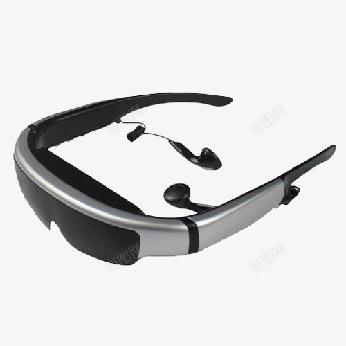 平面眼戴式智能眼镜png免抠素材_88icon https://88icon.com 带耳机智能眼镜 智能眼镜 眼镜 科技产物 黑色智能眼镜