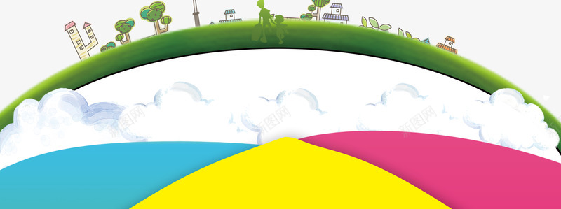 云端绿植背景png免抠素材_88icon https://88icon.com 云端 五彩背景 绿树