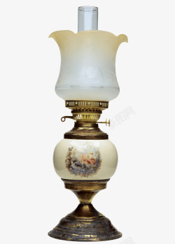 古代长短油灯欧式花纹油灯高清图片