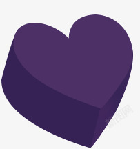 紫色的心形盒子素材