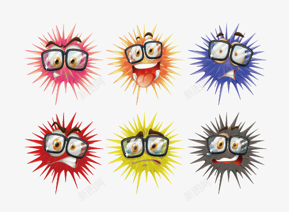 各类细菌毛球表情矢量图ai免抠素材_88icon https://88icon.com 医疗 卡通 可爱 各类细菌毛球表情 毛球 细菌 表情 矢量图