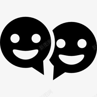 聊天的聊天言语泡沫对微笑的圆形脸图标图标