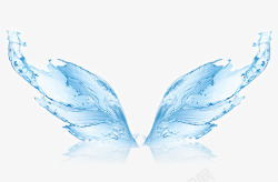 水花组成翅膀创意合成蓝色的蝴蝶翅膀水花高清图片