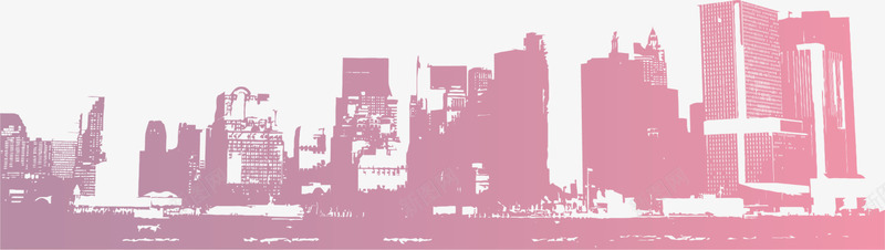 紫色渐变都市png免抠素材_88icon https://88icon.com 房子 楼房 渐变城市 紫色都市 繁华都市 装饰图案