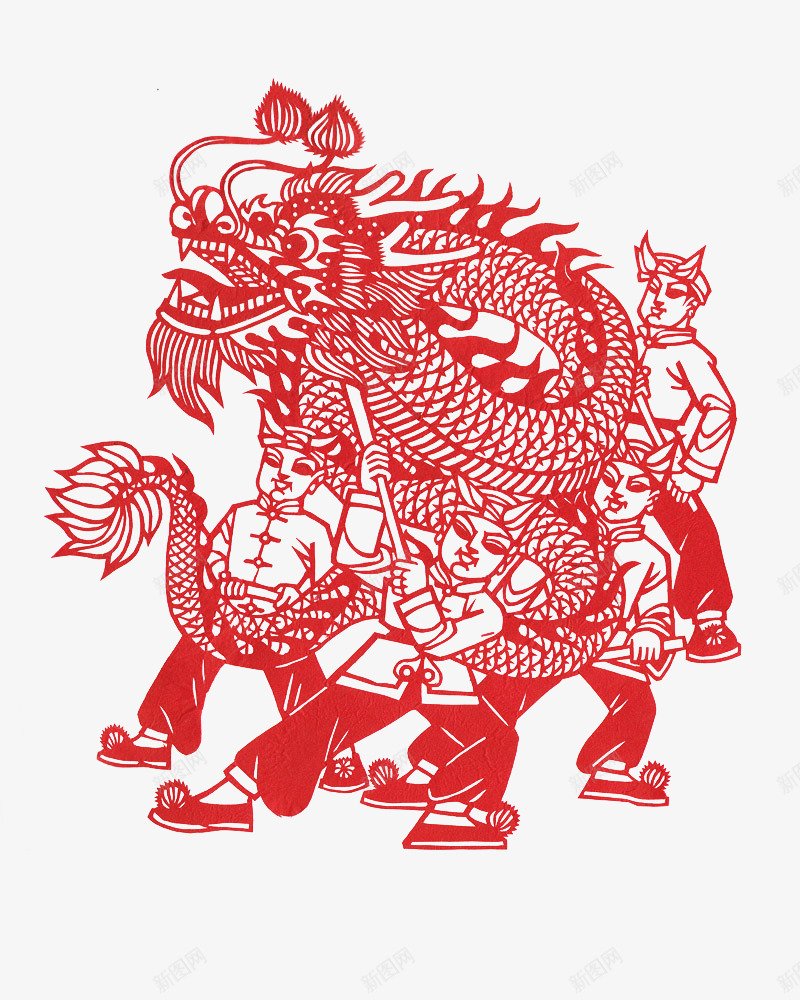 端午舞龙大会png免抠素材_88icon https://88icon.com 剪纸 新年剪纸 窗花 端午舞龙大会 舞龙