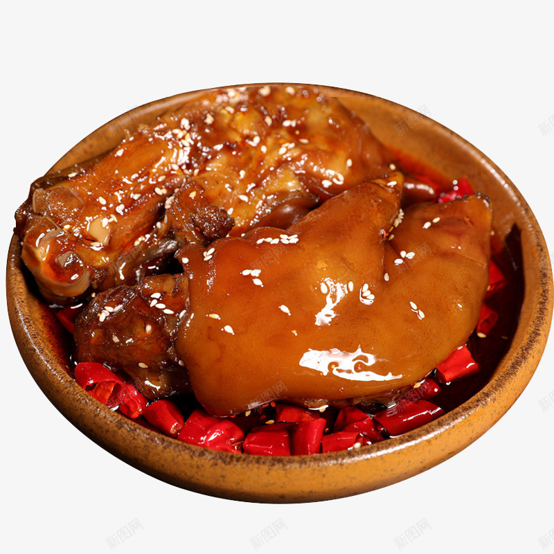 香辣卤味猪手特写png免抠素材_88icon https://88icon.com 产品实物 冷吃猪蹄 熟食 猪腿肉 零食 香辣卤味猪手特写 麻辣猪脚