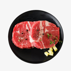 新鲜牛肉标志两片牛排高清图片