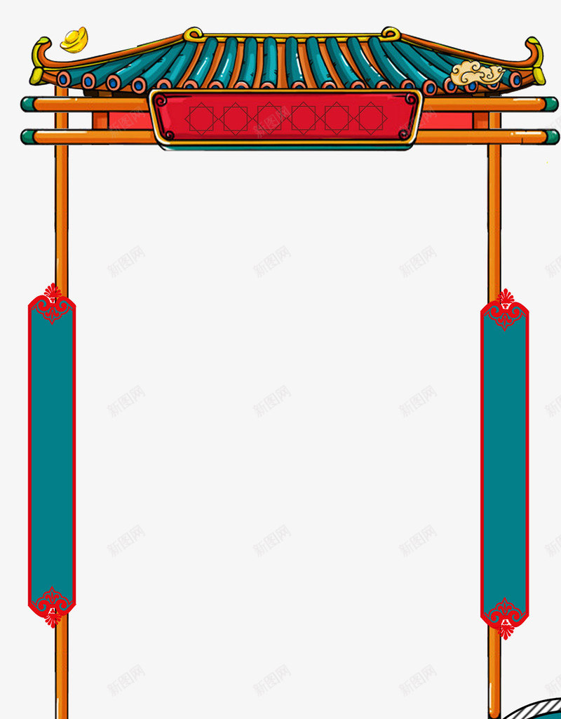 中国风手绘中秋海报元素psd免抠素材_88icon https://88icon.com 中国风 中秋佳节 庙门 手绘 海报设计 牌匾 牌坊 门牌 鸟居