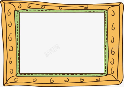 框框png免抠素材_88icon https://88icon.com 相片框 立体相框 黄色框框 黄色边框