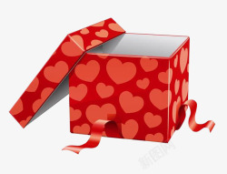 红色礼物盒子圣诞红心素材