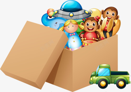 玩具盒png免抠素材_88icon https://88icon.com 玩具 盒子 箱子