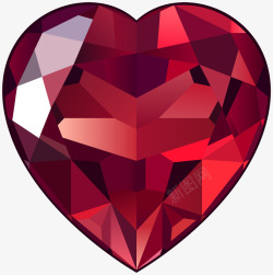 红色爱心钻石素材