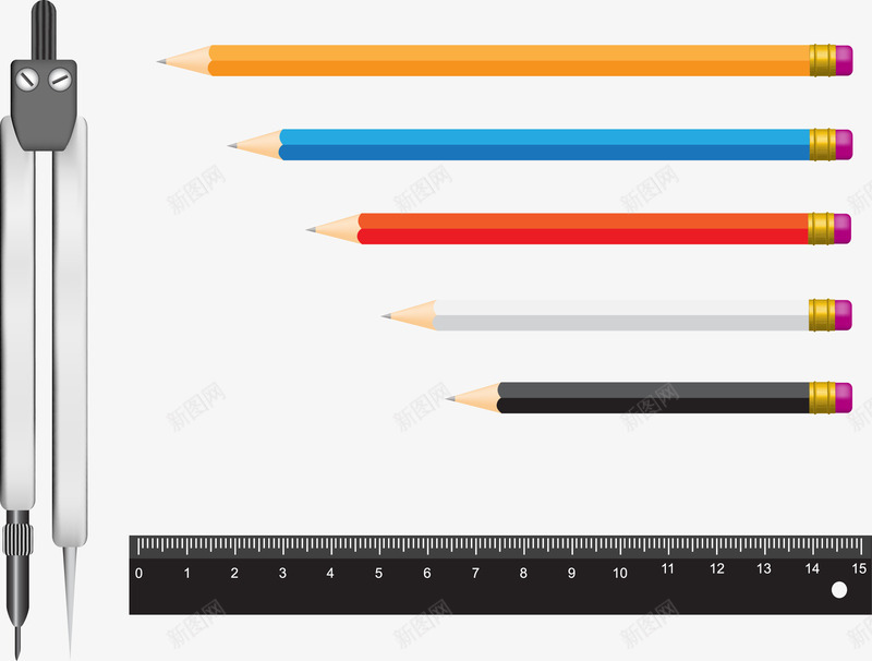 数学工具矢量图eps免抠素材_88icon https://88icon.com 圆规 尺子 直尺 矢量图 铅笔 银色圆规图像