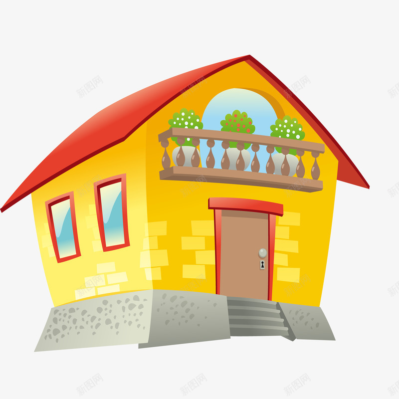 卡通一座小小的房子png免抠素材_88icon https://88icon.com 卡通的 屋子 房子 梦想的房子