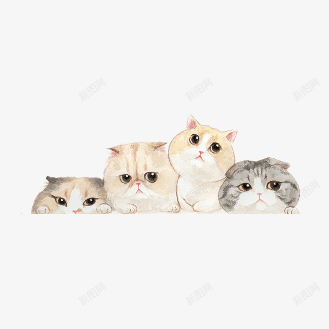 四只卡通小猫咪png免抠素材_88icon https://88icon.com 卖萌小猫 卡通 四只 小猫咪