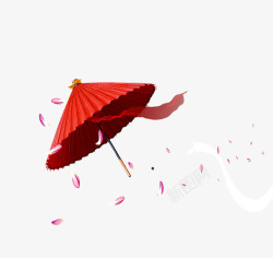 桃花伞红色桃花伞高清图片