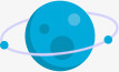 线条星球蓝色球体星球图标图标