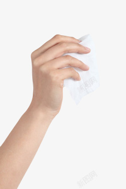 餐桌餐巾纸手拿着一张消毒湿纸巾实物高清图片
