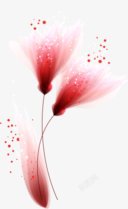 梦幻光斑麦克风唯美红色花朵高清图片