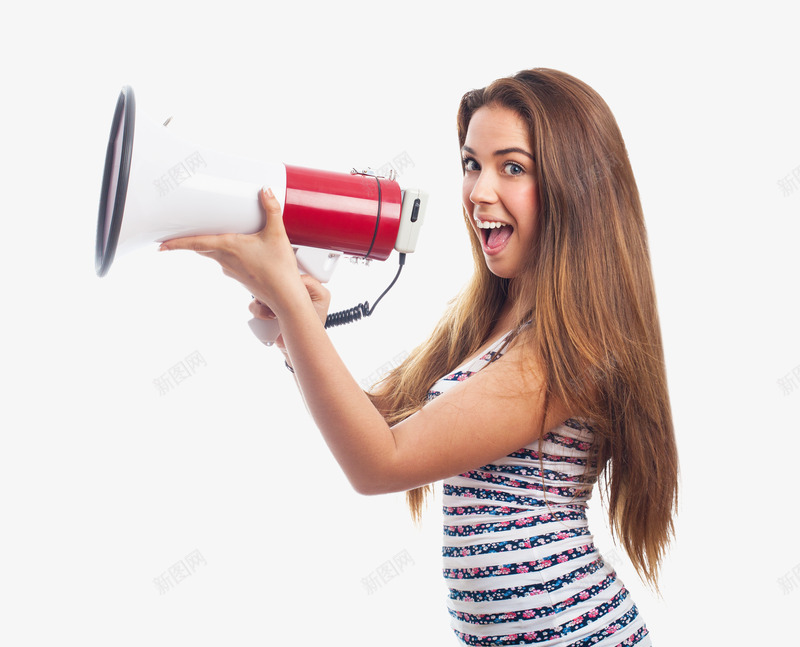 尖叫女孩png免抠素材_88icon https://88icon.com 喇叭 女孩 尖叫 开心 拿喇叭的人