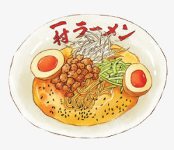 卡通手绘卤蛋饭素材