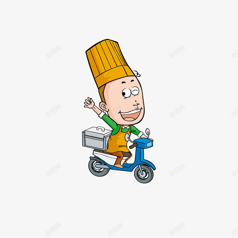 骑车送外卖的厨师png免抠素材_88icon https://88icon.com 卡通 卡通厨师 厨师人像 厨师公仔 可爱 送外卖 骑车